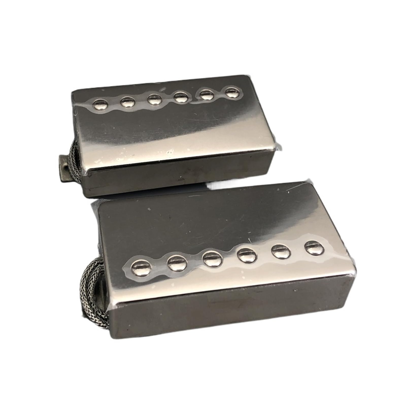 Cubierta de metal Alnico 5 pastillas de guitarra 2 cables blindados HH puente y pastillas Humbucker de cuello