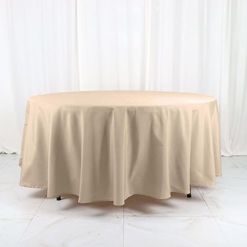 Miniatura 8 de Efavormart - Mantel redondo, 108 pulgadas, resistente a las manchas y a las arrugas, lavable, mantel decorativo de tela de poliéster para banquetes,