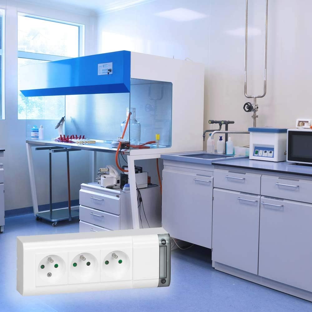 Fixable power strip 3 sockets 2P+T length 208 mm