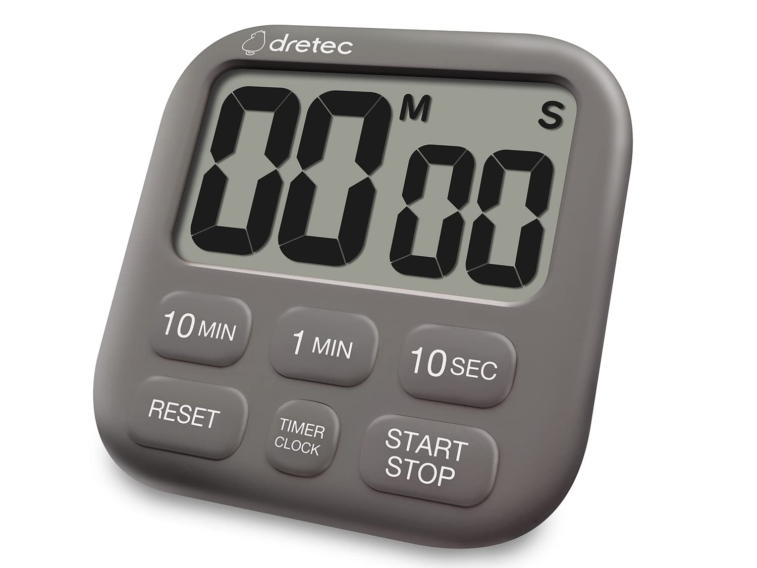 Dretec Digital Kitchen Timer Large LCD Count Up Down Dark Gray Japan