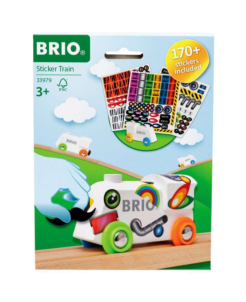 Brio World 33979 Sticker Lokomotive - Holz-Eisenbahn Zum Bekleben Mit Vielen Tollen Motiven Auf Wiederablösbaren Stickern - Empfohlen Ab 3 Jahren