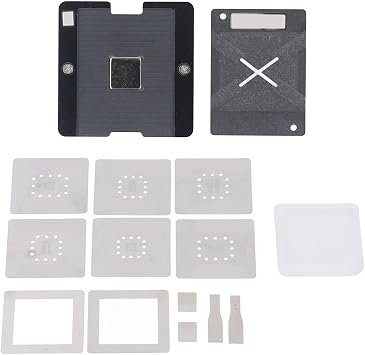 BGA Reballing Stencil, 6 in 1 Stainless Steel Magnetic Universal Tin Planting Template Set