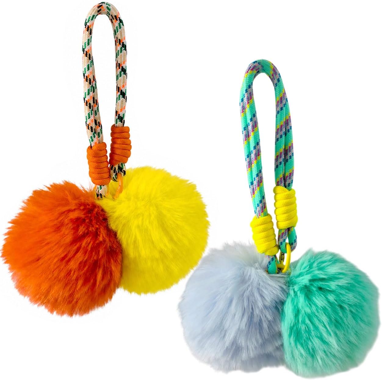 2 Sets Neon Pom Poms Luggage Identifiers for Suitcases