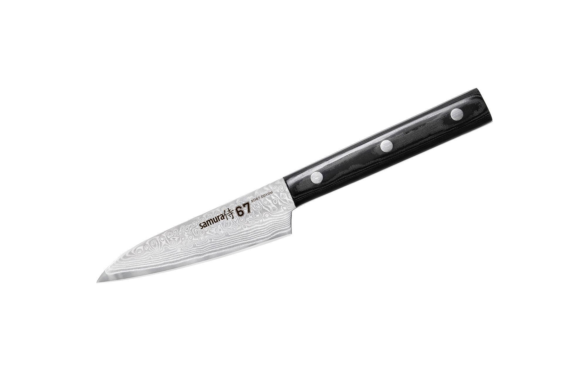 Couteau d'office Samura Damascus 67 lame 3.9 pouces couteau de cuisine en acier japonais 67 couches