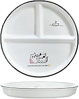 Vista 9 de 1 plato de cerámica para control de porciones de dinosaurio, plato dividido para comer racional, plato de postre dividido, plato de ensalada, plato