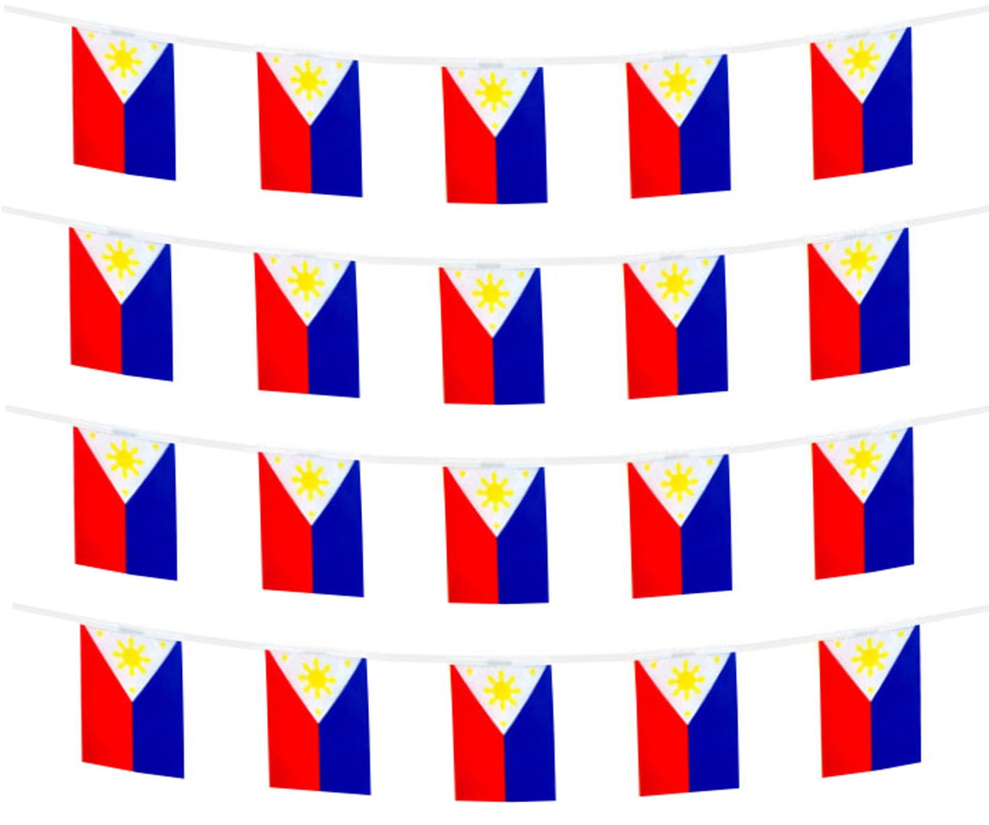 FFILL 20 Feet 20 Flags The Philippines Banner Flag , The Philippines Mini Flag Small Banner, for Party, Shops and Bars Decorations, And International Day Celebrations .Asian Country-Themed Flags-29