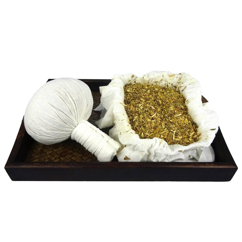 20 x Pindas herbales tailandés 200g / bolsas para los masajes ayurvédico - hierbas de tailndés - MyThaiMassage - ingredientes 100% naturales