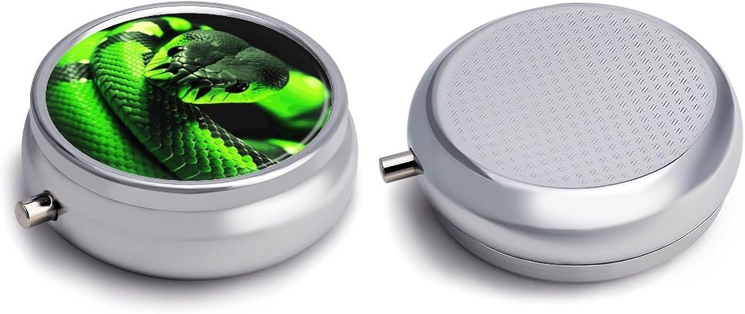 3D Snake Pill Case 3 Compartment Round Pill Box image 3