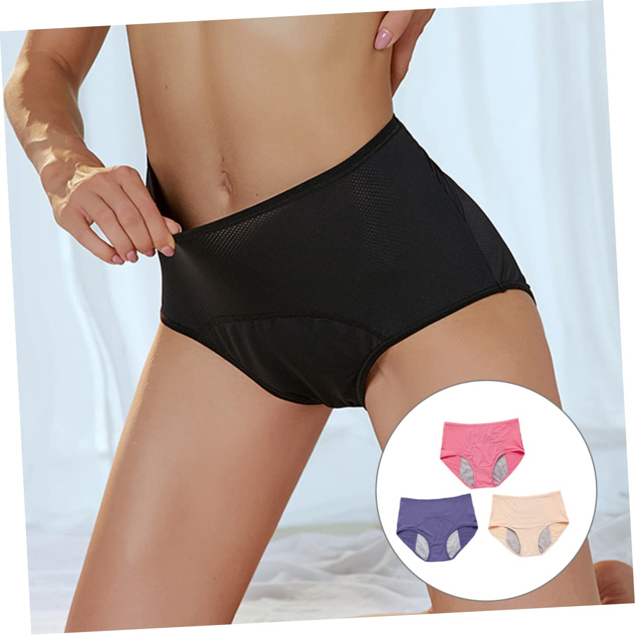 Cabilock 4piezas Bragas Menstruales Para Mujer Conjunto De Protección Alta Comodidad y Estilo Para Periodo Menstrual Talla