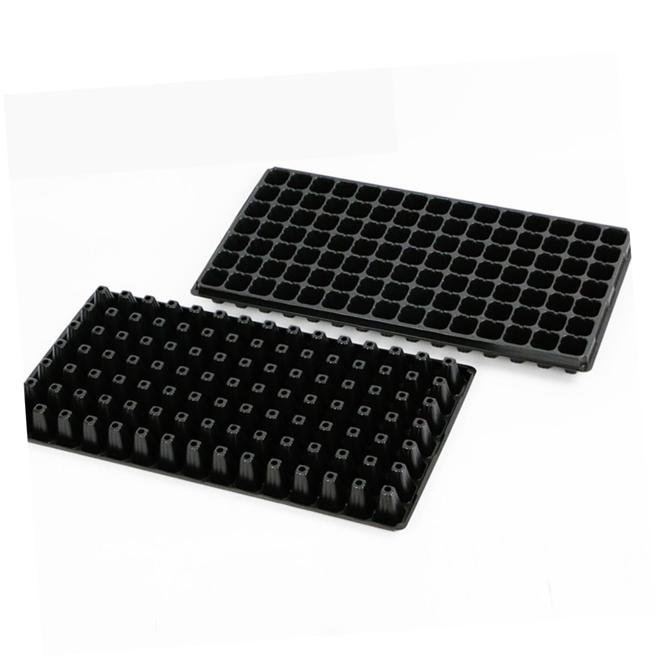Vassoio per Semi da Giardino 105 Celle Fori PVC Nero 10 Pezzi