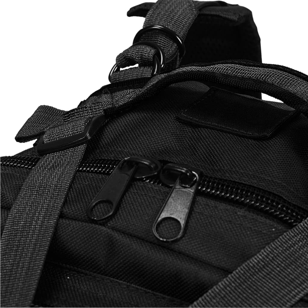 vidaXL Zaino in Stile Militare 50 L Nero