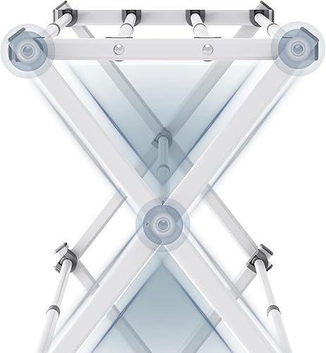 Miniatura 9 de APEXCHASER Tendedero para Ropa  Estante de Secado de Ropa de Metal de 3 Niveles Plegable, Estante de Secado de Ropa Expandible, Pequeño Aireador