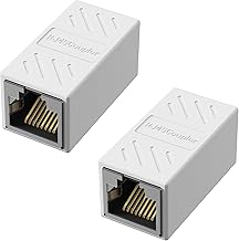 Jadaol RJ45 Coupler [UL Listed], Gold Plated Ethernet Cable Extender with PoE Support, 328ft Long Distance Extend, Female to Female Coupler for Cat8 Cat7 Cat6a Cat6 Cable (White, 2Pack)