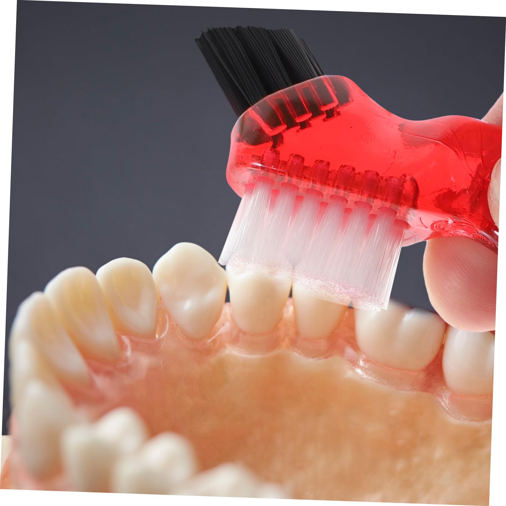 4 Set Spazzolini Dentali Doppi Per Dentiera Compatti E Pratici Colori Vivaci Per Uso 4 Pezzi * 4