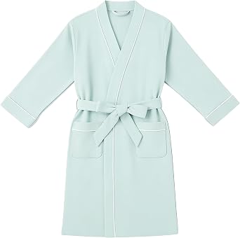 100% Cotton Girls Robe, Soft Spa Kimono Long Bathrobe for Kids 2-12 Years