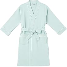 100% Cotton Girls Robe, Soft Spa Kimono Long Bathrobe for Kids 2-12 Years