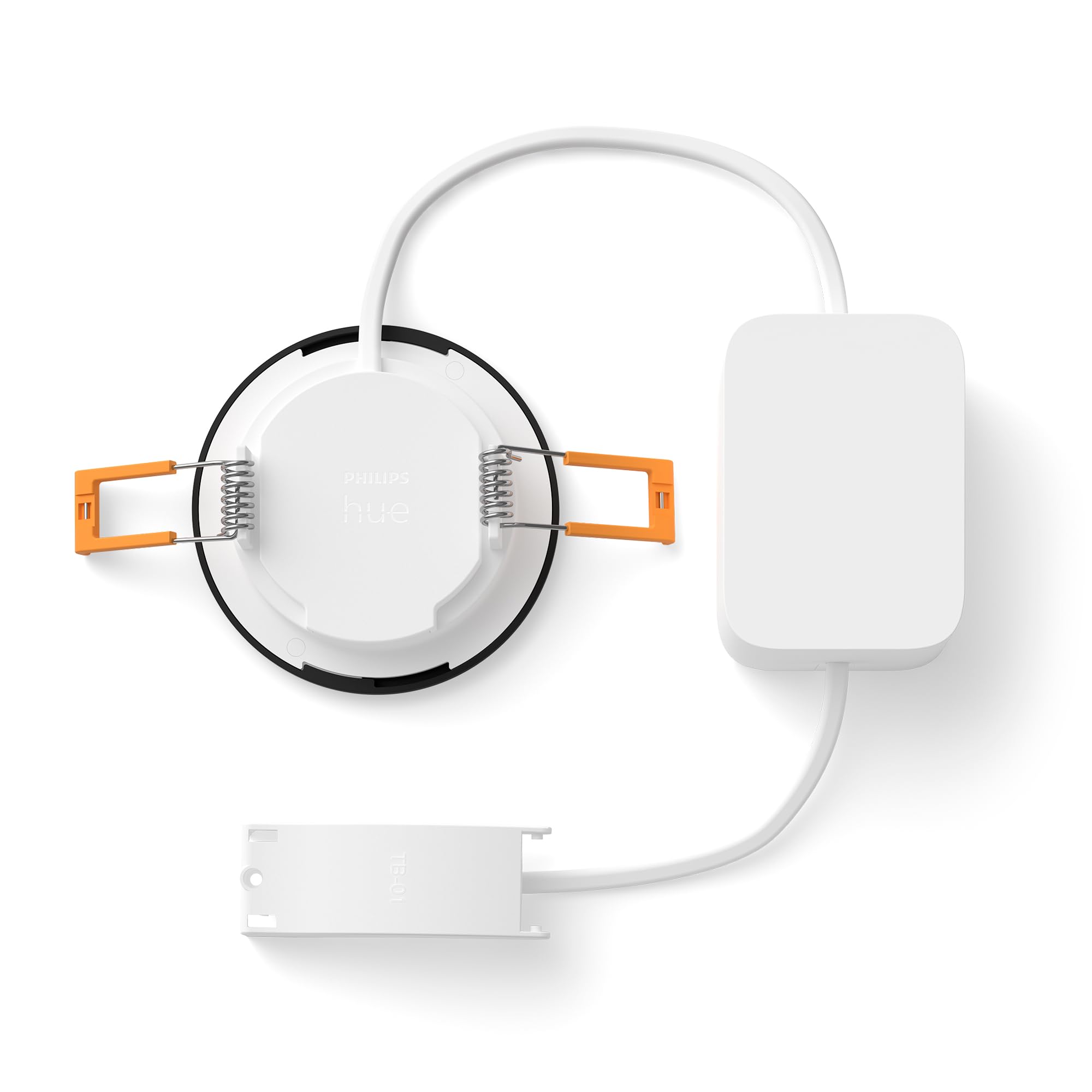 Philips Hue Slim Downlight, Plafoniera da incasso, 90 mm, Nero | Smart LED, 1500 lm, Luce diurna 1000 K-20000 K, Regolazione ultrabassa, Colore preciso, Controllo via app e bluetooth