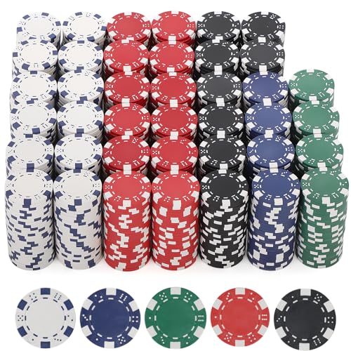 11.5 Gram Poker Chips,1000pcs Casino Poker Chips for Texas Hold'em, Blackjack Chips,Casino Poker Games Kit,Poker Chip Set for Card Board Game,Bulk Poker Chip,Gambling Chips