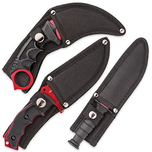 Black Legion Triple Knife Set (Atomic Red)