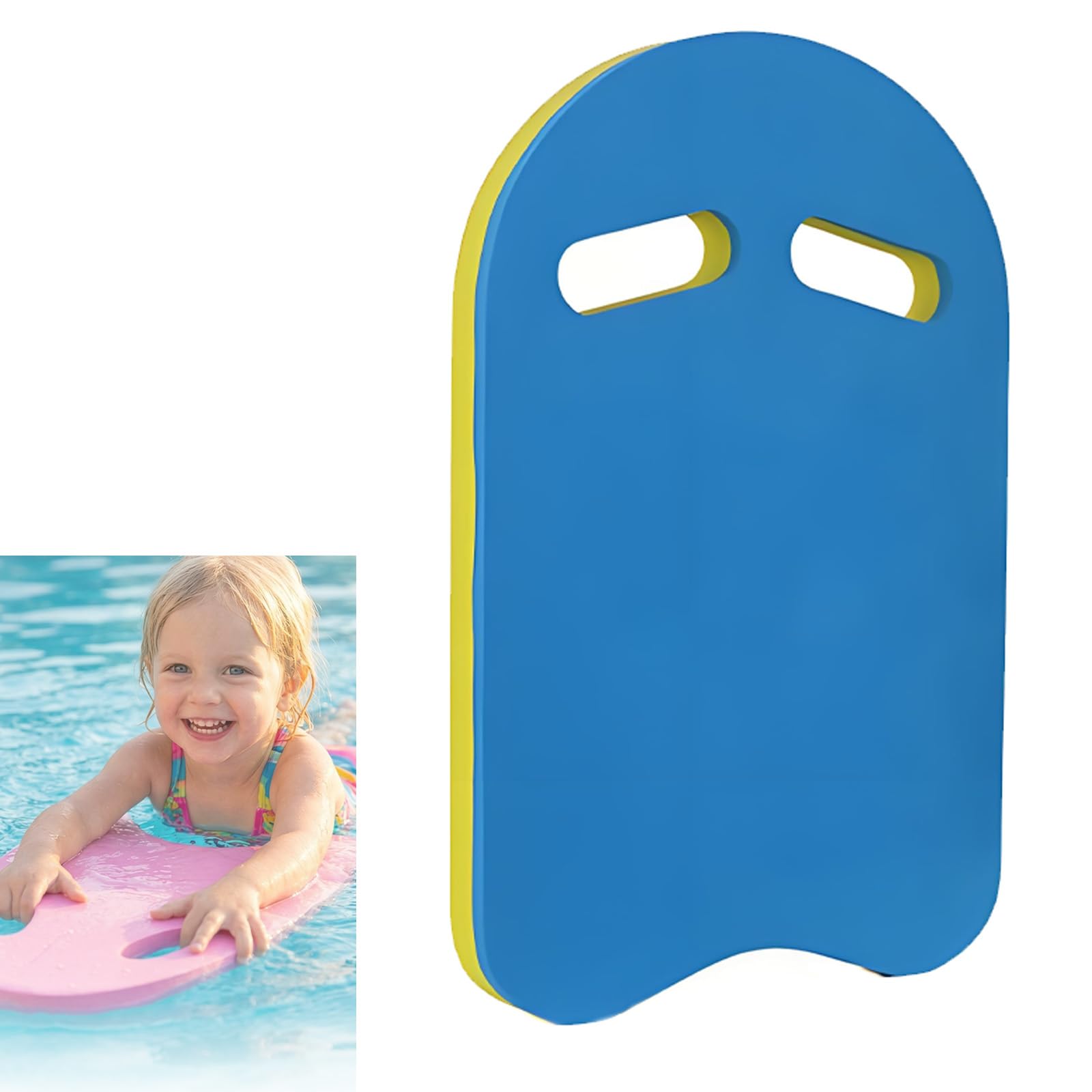Swimming Kickboard,Swimming Kickboard for Kids & Adults,EVA Foam Swim Training Aid with Secure Hand Holes,Anti-Slip,Buoyant Kick Float for Beginners Swim Kick Board (U-blue)