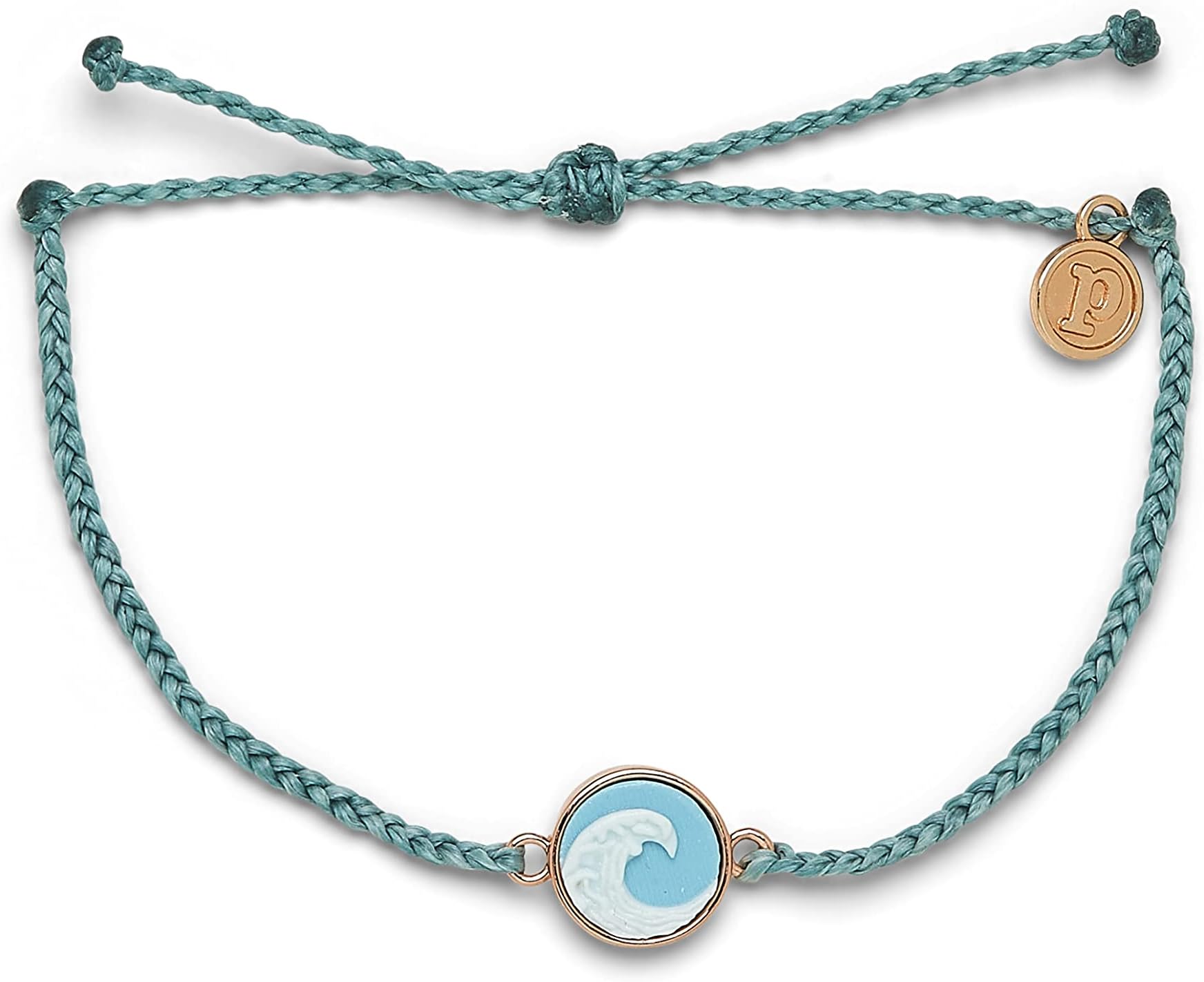 Silver or Rose Gold Wave Cameo Bracelet - 100% Waterproof, Adjustable Band, Brand Charm