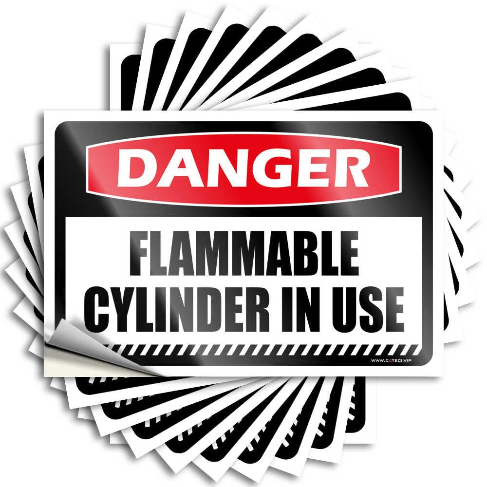 Fzfn Colour Rock, Decals Case Danger Flammable Cylinder In Use | Earth Cottage(12X18cm)
