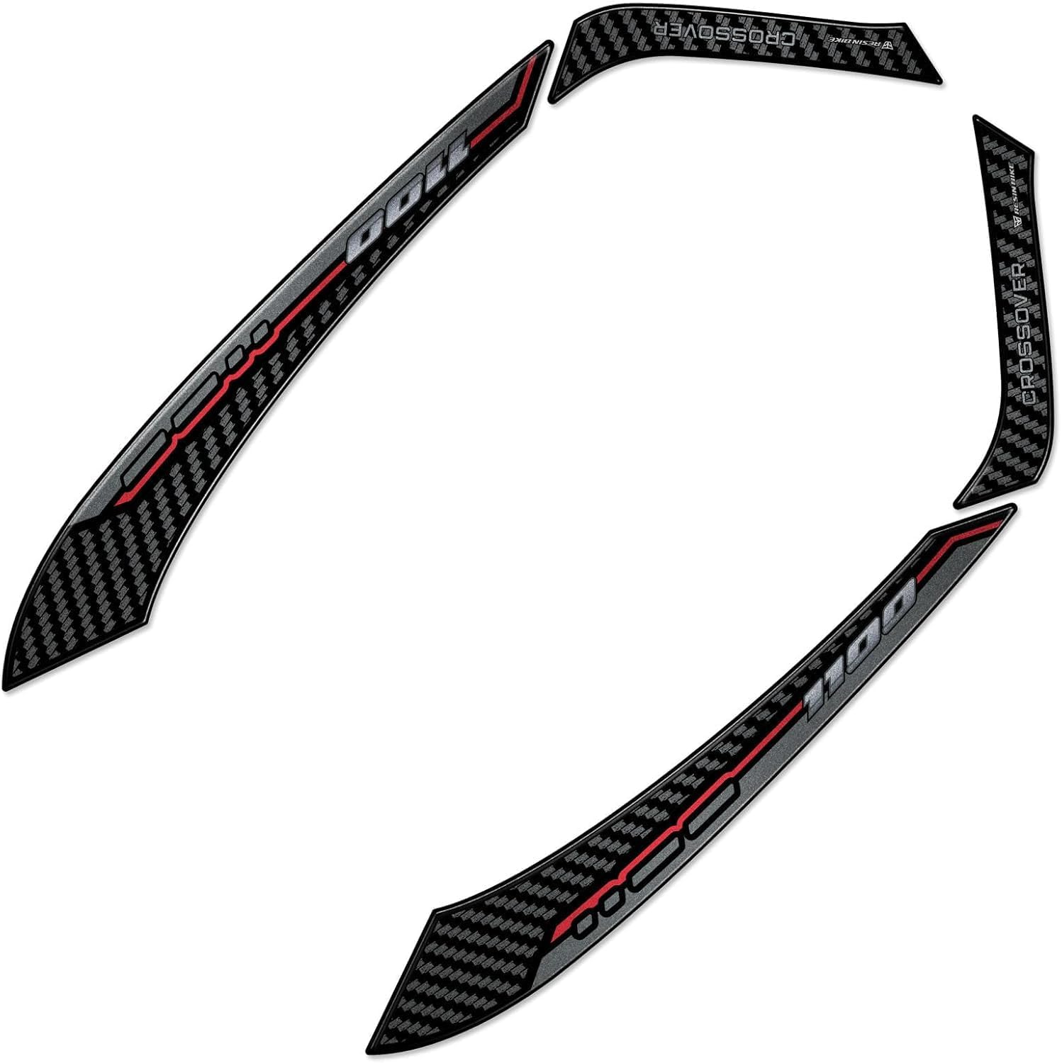 Resin Bike Naklejki Moto kompatybilne z Honda NT 1100 2025-2026. Chronią uchwyty paska przed uderzeniami i zadrapaniami. Naklejki żywiczne z efektem 3D - wyprodukowane we Włoszech