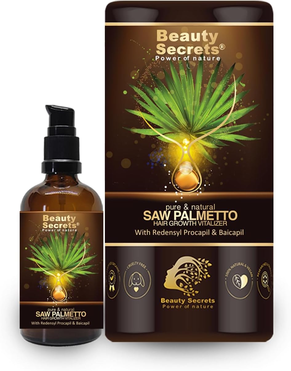Beauty Secrets Saw Palmetto Hair Growth Serum for Scalp | 3% Redensyl, 3% Procapil, 4% Baicapil, Rosemary & Biotin | Control Hair Fall, Stimulate Regrowth and Increase Density | For Women & Men | 30ml
