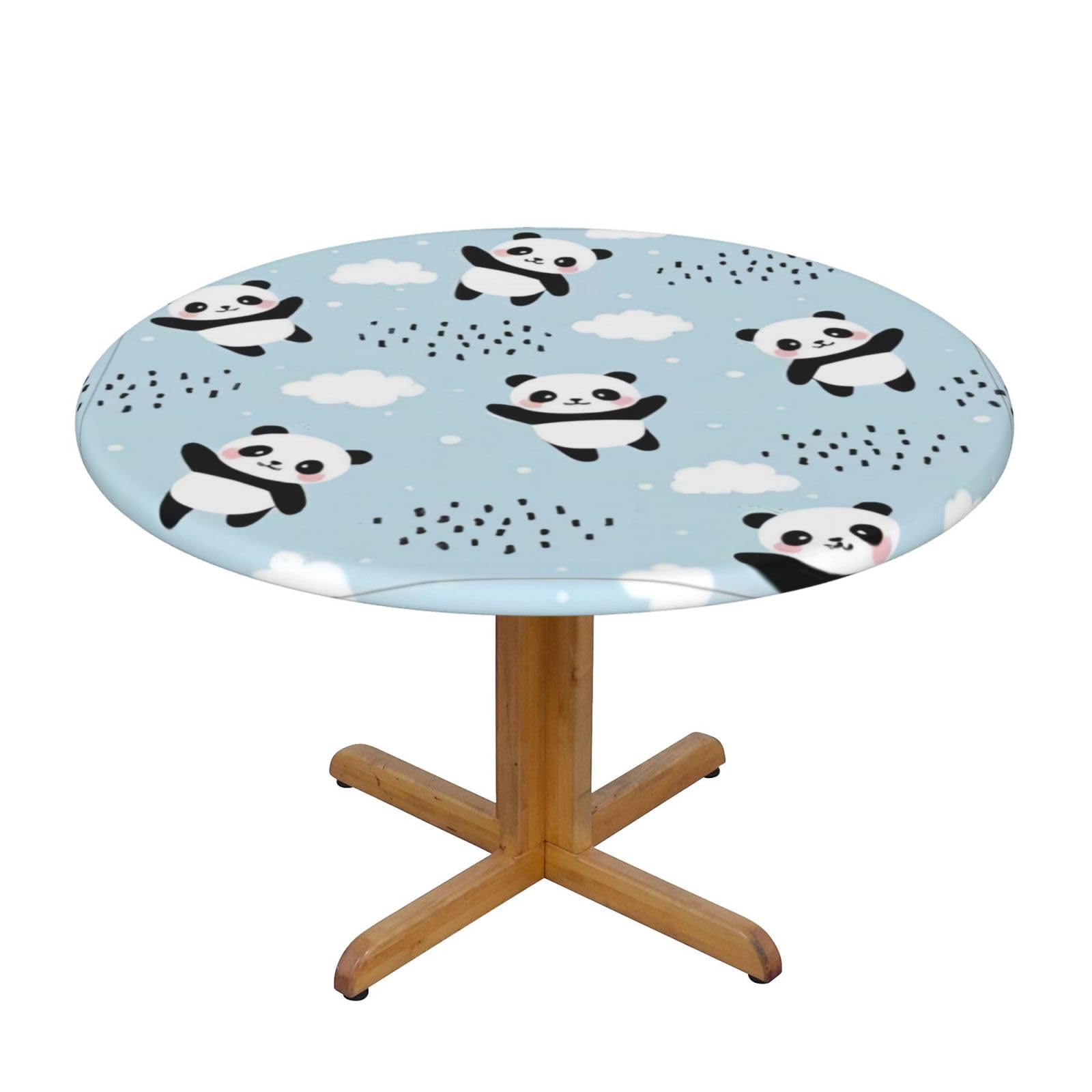 ZQYTGFDC Panda cloud S Decorative Round Tablecloth Waterproof Anti Stain Oil Proof Size for 40 50 inch
