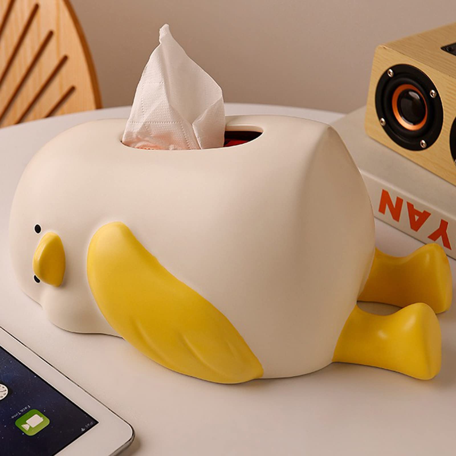Cute Duck-Shaped Tissue Box, Yellow Duck Tissue Box, Cute Ceramic