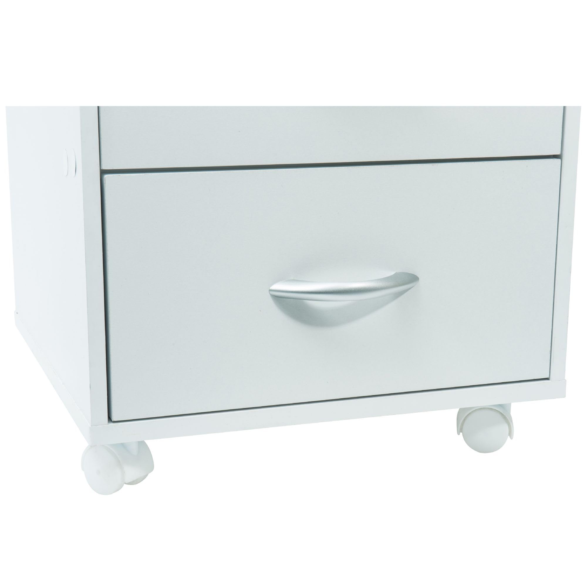 WERKA PRO Meuble Blanc 4 tiroirs sur roulettes