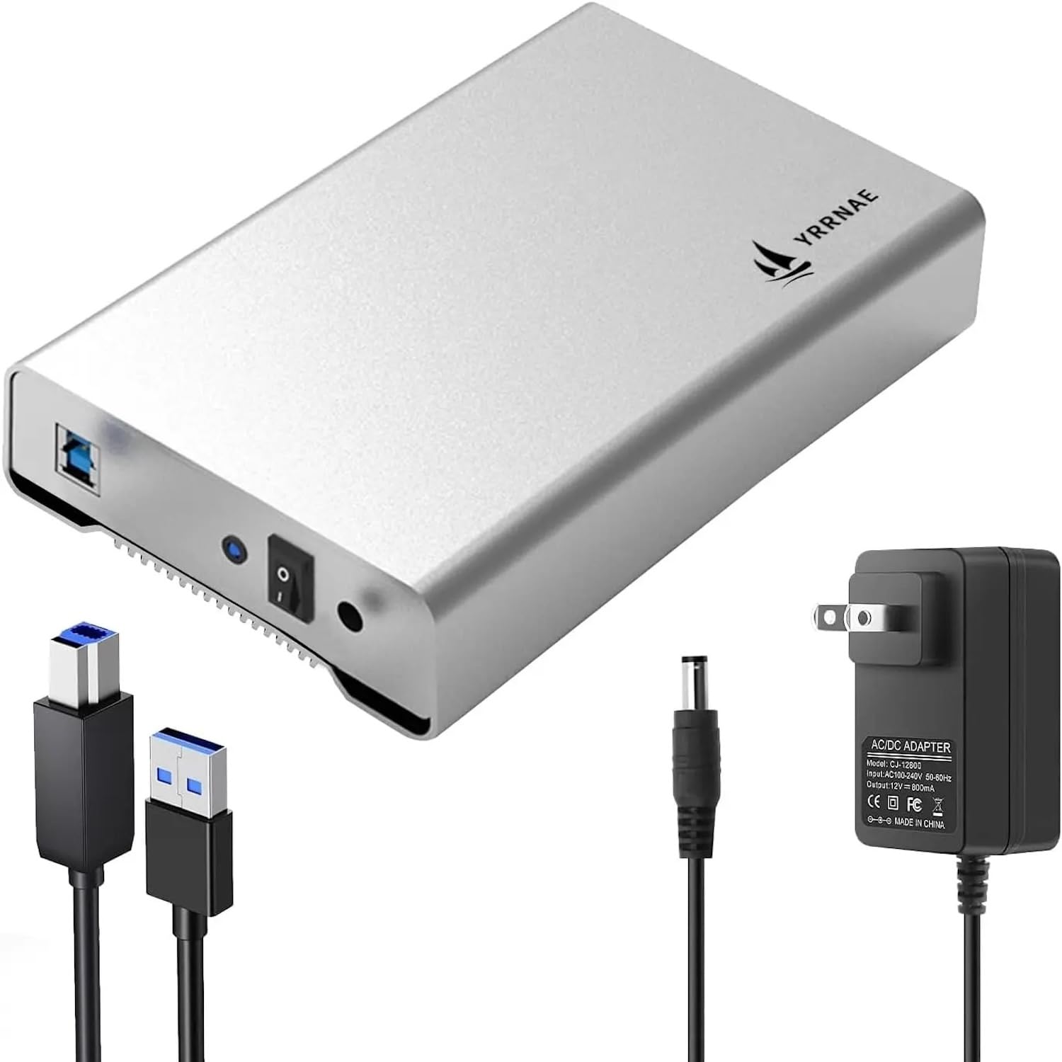 3.5 Inch External Hard Drive Enclosure, USB 3.0 to SATA, Aluminum Pure-Metal HDD Case, Silver, Support up to 20TB, Compatible with Windows, Mac, Linux-image-13