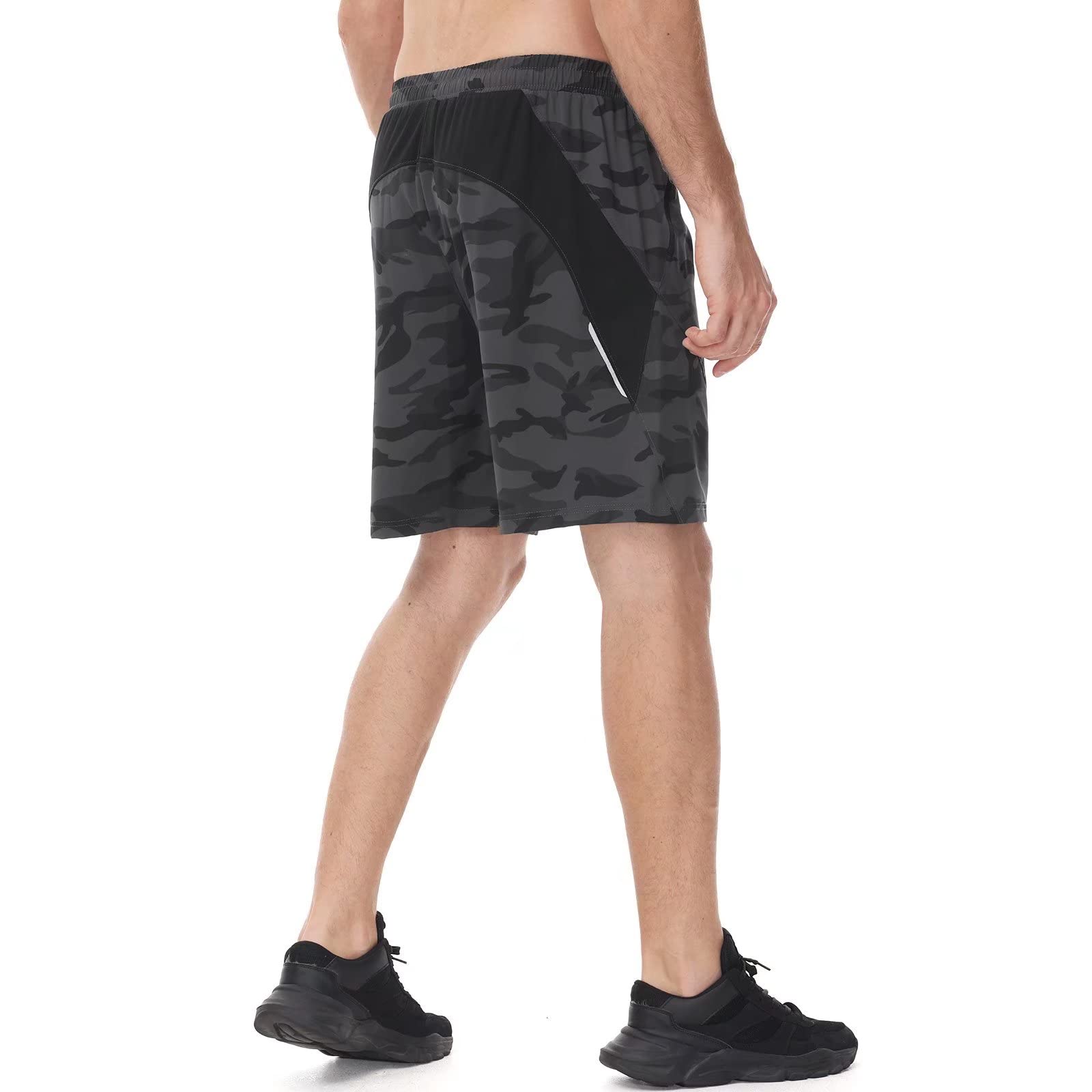 HMIYA Pantaloncini Running Uomo Leggero Sportivi Shorts Asciugatura Veloce Palestra Corsa Calzoncini con Tasca con Cerniera