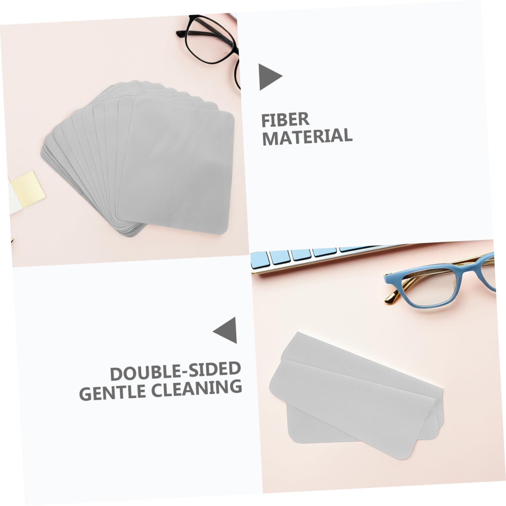 Anneome 100 Pezzi Panno Microfibra per Occhiali Doppio Resistente Segni e Polvere Morbido Grigio per Lenti Smartphone e Laptop