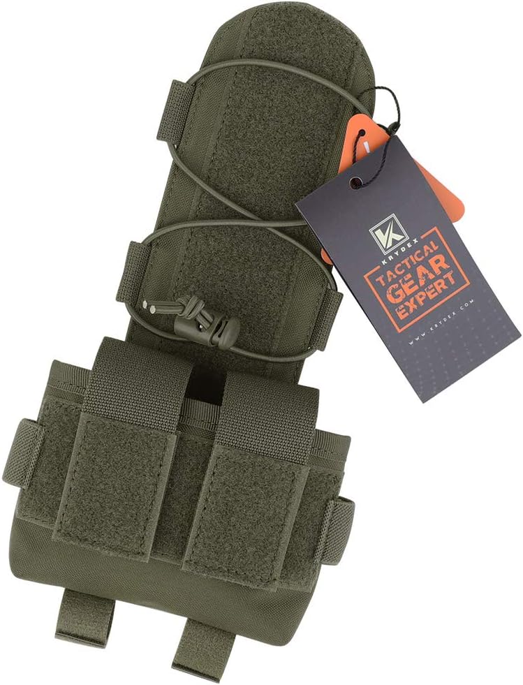 KRYDEX Tactical Helmet Pouch Battery Box Counterweight Pouch Remote Battery Helmet Accessory Storage Bag with Hook and Loop for Tactical Helmet