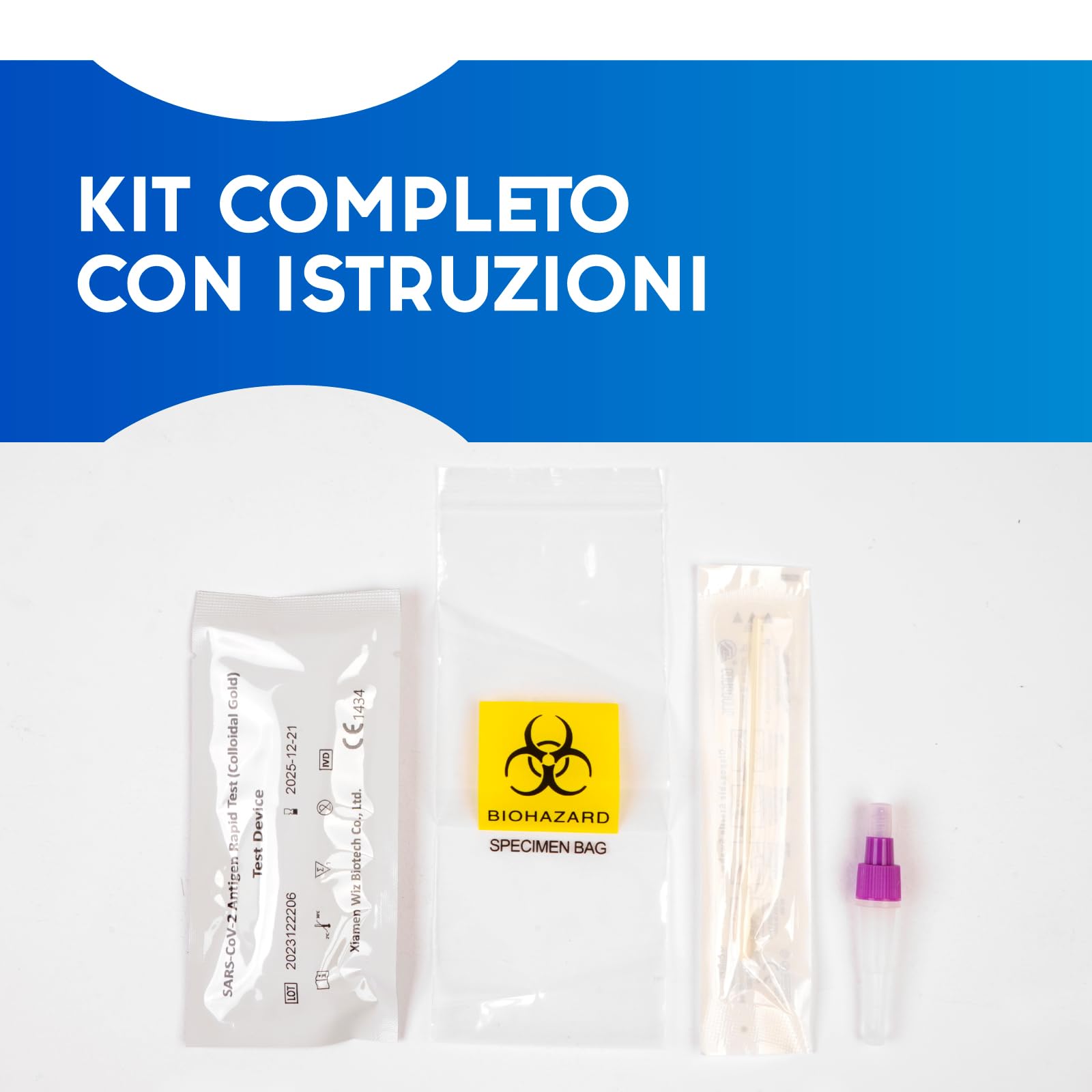 25x Tamponi COVID 19 - Test Nuove Varianti 2025 - Tamponi Rapidi Nasali Certificati per Uso Domestico, Risultato Rapido