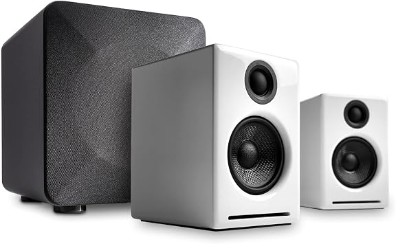 Audioengine A2 مكبرات الصوت Pc الأبيض لسطح المكتب ومضخم الصوت S6