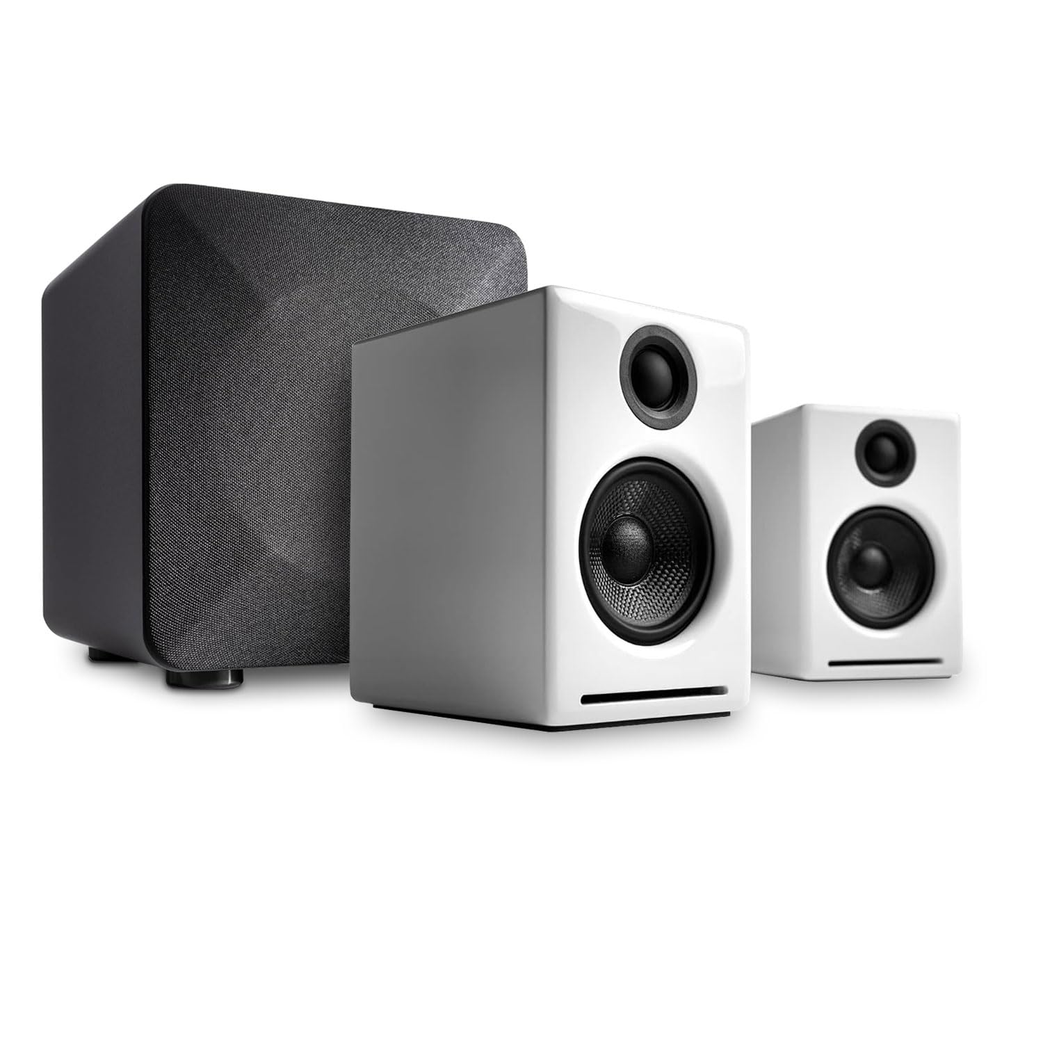 Audioengine A2 White Pc Speakers for Desktop and S6 Subwoofer