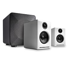 Audioengine A2 White Pc Speakers for Desktop and S6 Subwoofer