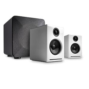 Audioengine A2 White Pc Speakers for Desktop and S6 Subwoofer