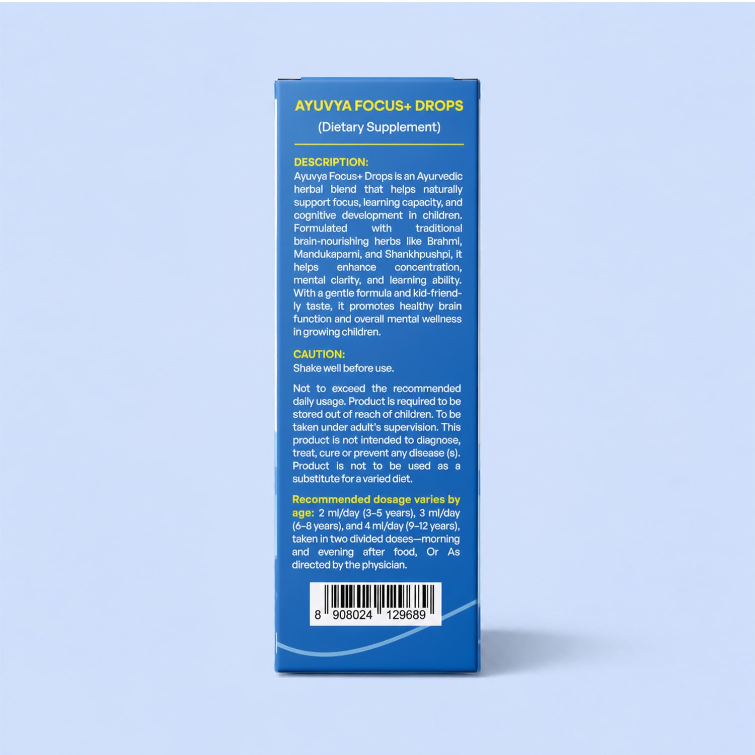 Ayuvya Kids Focus+ Drops for Children 3-12 Years | 8 Powerful Herbs with Brahmi, Shankhpushpi, Jatamansi | Supports Focus, Memory & Calm Alertness | No Sugar, Honey Base | AYUSH Licensed | 50ml — Amazon image 9