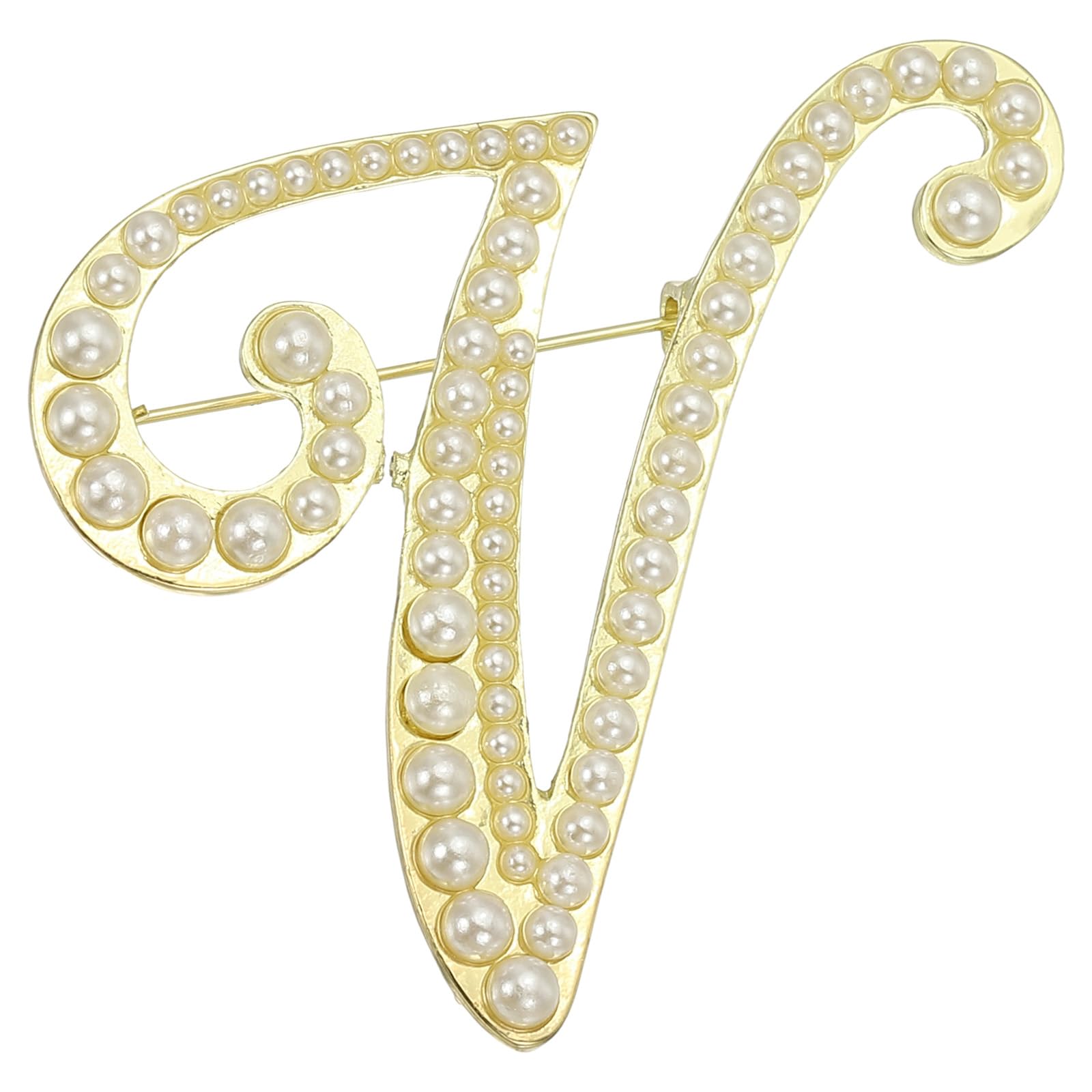 PATIKIL Letter Brooch Pins, Pearl Initial Alphabet Letter Lapel Badges Pin for Women Men Girl Wife Suits Clothes Dress Bouquet Coat Hat Bag Craft Party