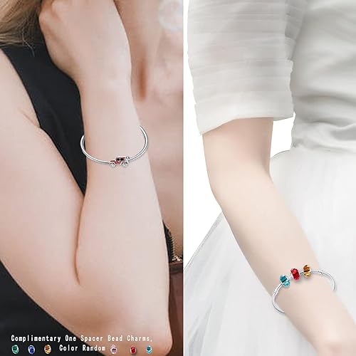 Miniatura 3 de LNQOBU Dijes de plata de ley 925 para pulseras y collares para mujeres y niñas (con una cuenta espaciadora)