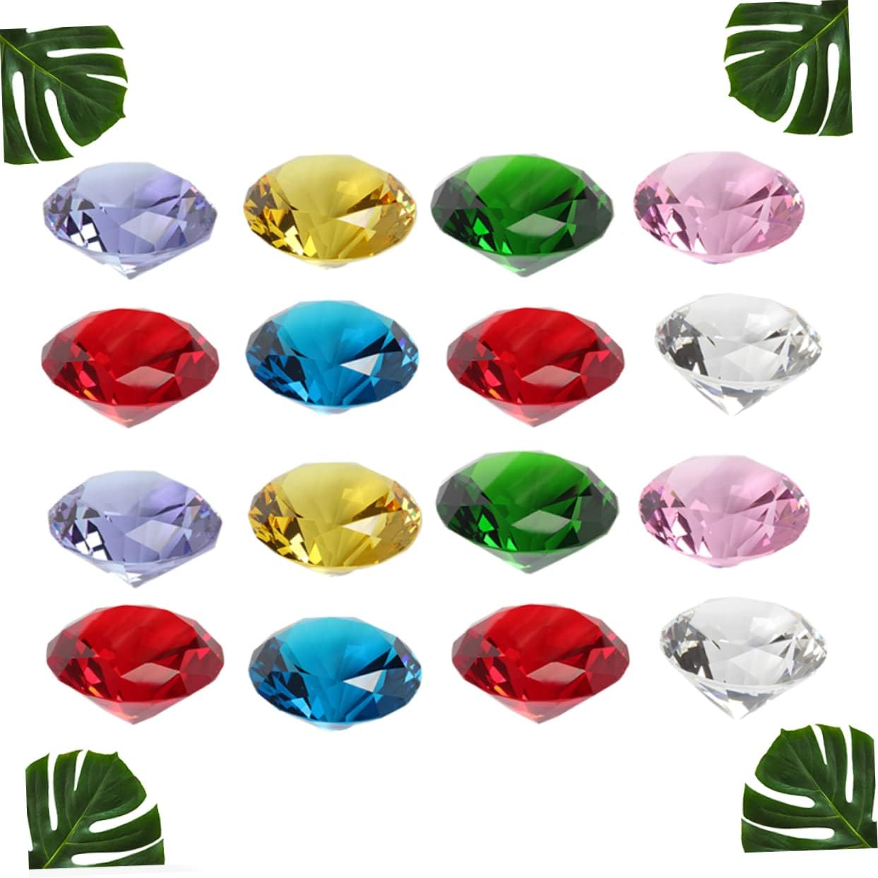 PRETYZOOM 20pcs Unique Crystal Diamond Decorations Wedding Diamonds Decor for Home Party Birthday Crystals Centerpieces