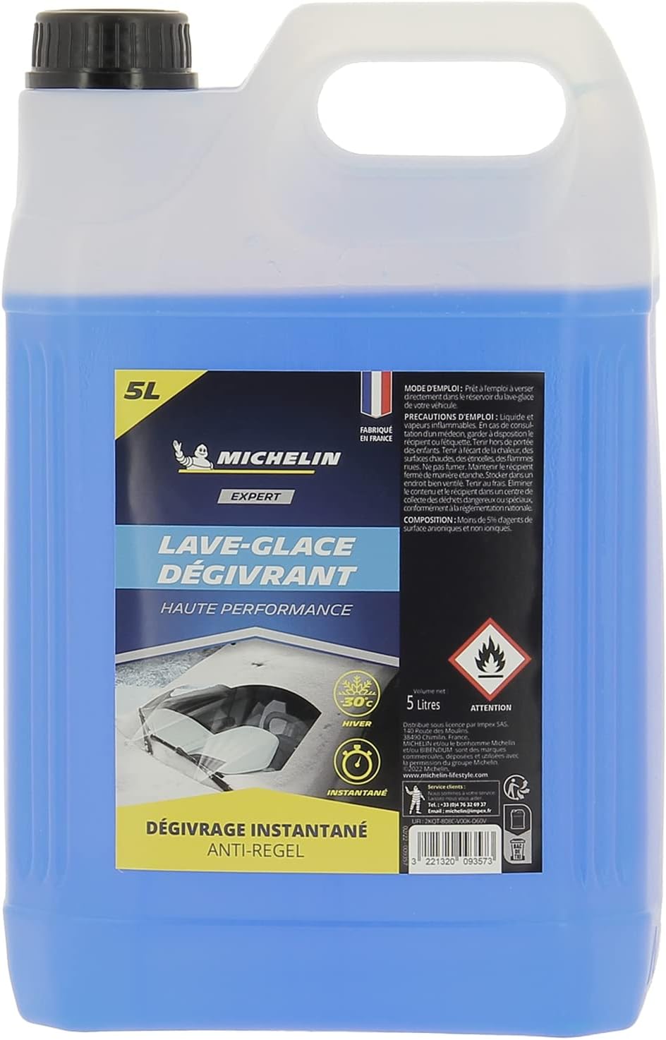 Michelin 009400 Dégivrant Pare-Brise 300 ML - Action Instantanée Et Anti-Regel