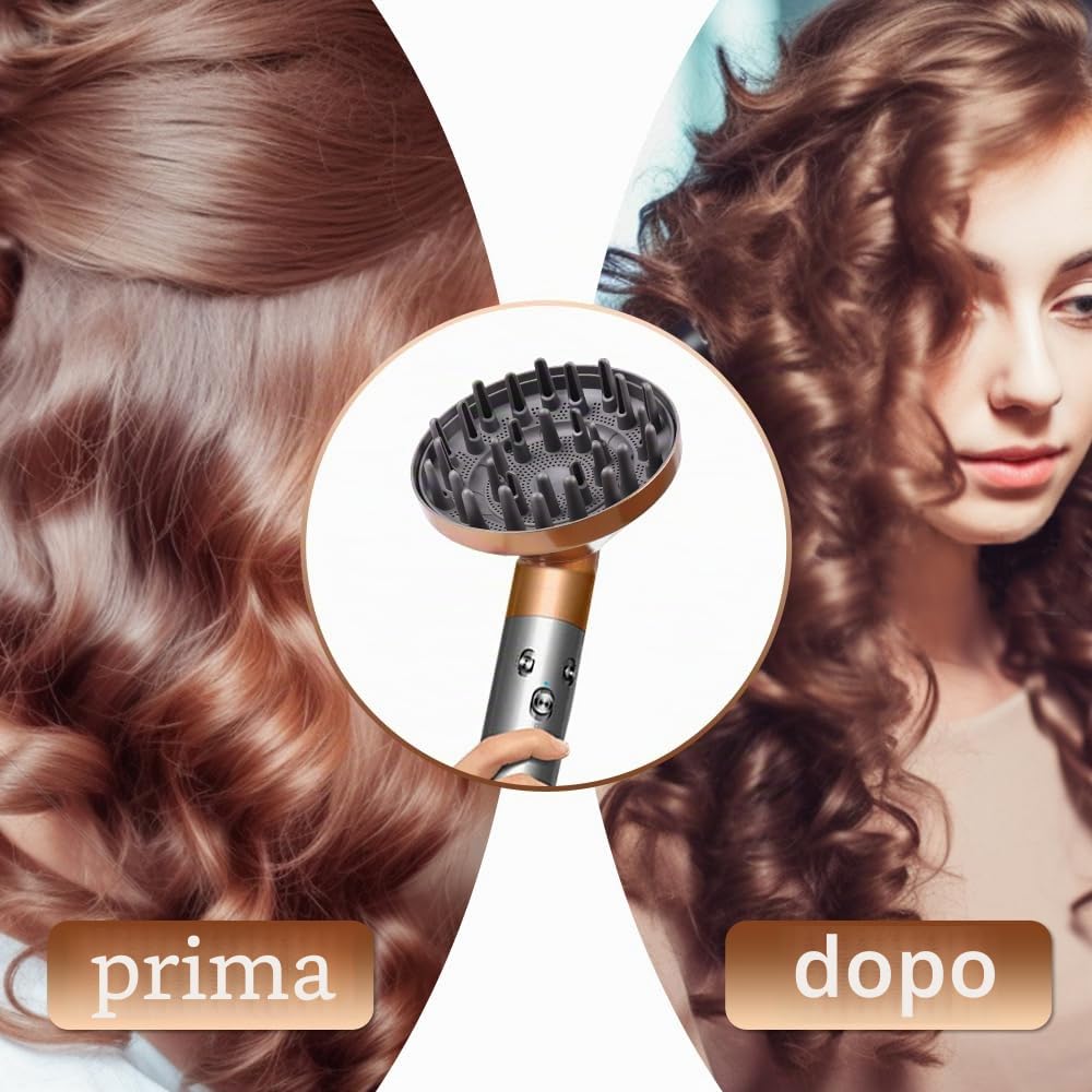 Laymi Diffusore per Dyson, diffusore a denti lunghi, per diffusore Dyson Airwrap, accessorio per asciugacapelli, ricci per capelli ondulati e ricci, conversione curling styler