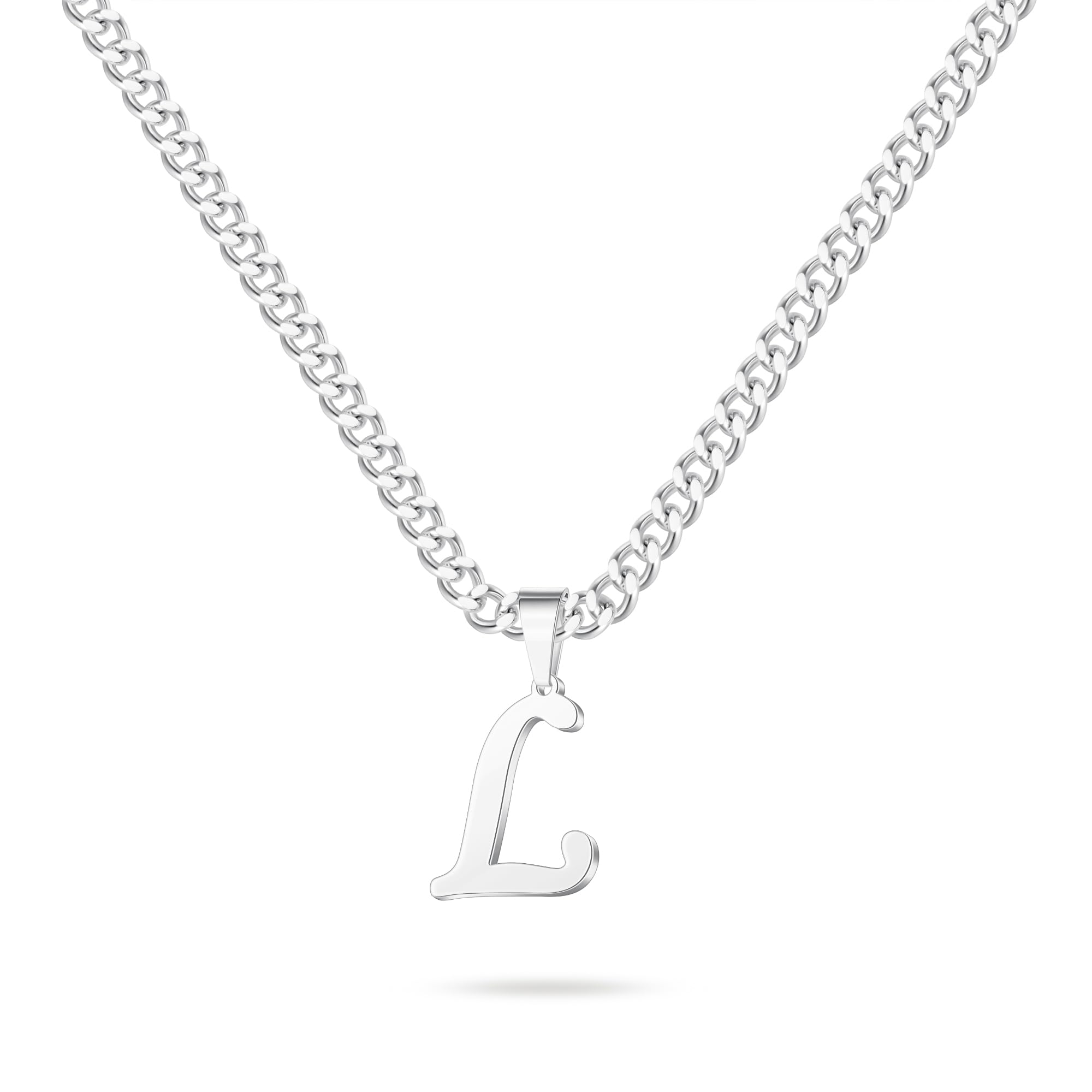 LUXEJEW Gold Cuban Chain Initial Necklaces for Men Letter Pendant Initial Necklace for Men Boys Women Chunky Initial Necklaces for Mens Jewelry Mens Gifts