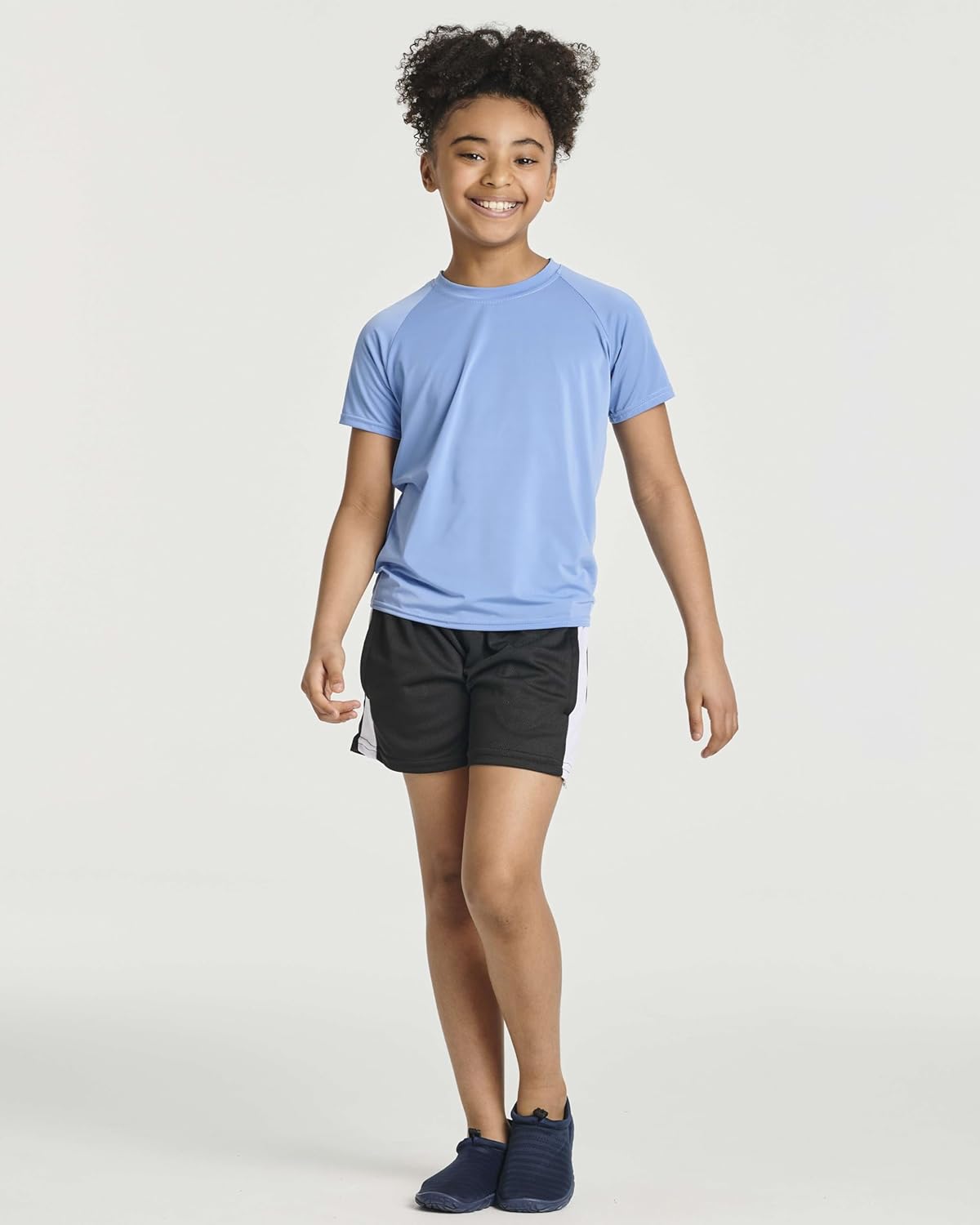 Real Essentials 5 Pack: Girls’ Rash Guard Swim Shirts – Short Sleeve UPF Sun Protection Tops (Ages 4-16) - Image 6