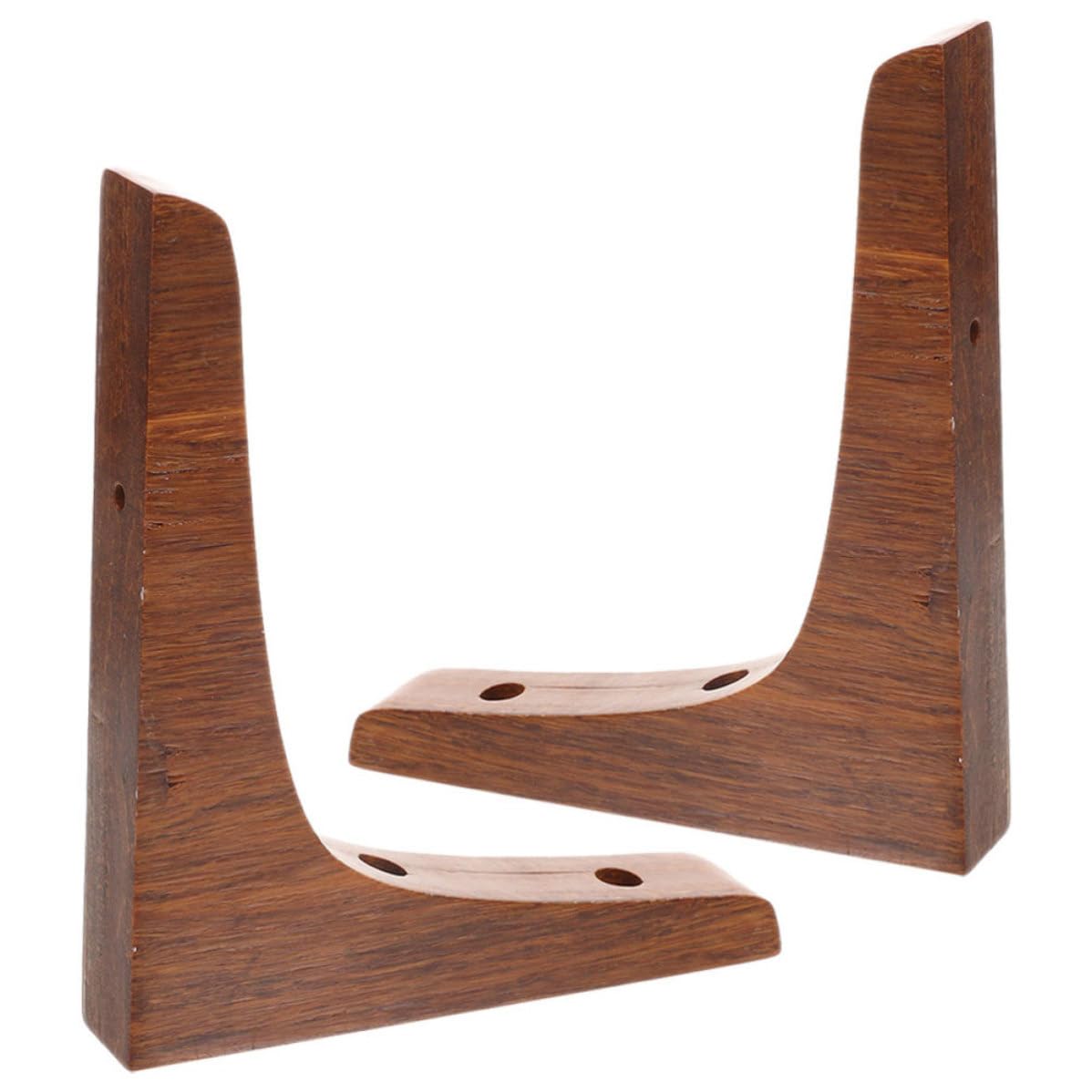 2piezas Soporte para Estantes de Madera Maciza Escuadras Resistentes para Baldas Flotantes Soporte de Esquina Duradero para Estantería Pared Color Marrón Oscuro