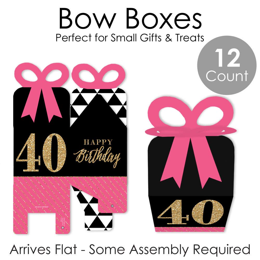 Guiruiy 3 Piezas De Cajas De Decoración Para El 40 Cumpleaños De Mujeres, Cajas De Globos De Cumpleaños De 40 Años En Rosa Y Oro Rosa, Suministros De Fiesta, Caja De